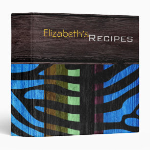 Wood Modern Zebra Print 3 Ring Binder