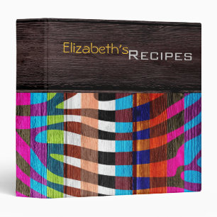 Wood Modern Zebra Print #5 Binder