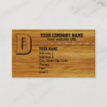 Wood Monogram D Business Card