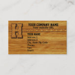 Wood Monogram H Business Card