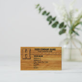 Wood Monogram H Business Card (Standing Front)