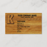 Wood Monogram K Business Card