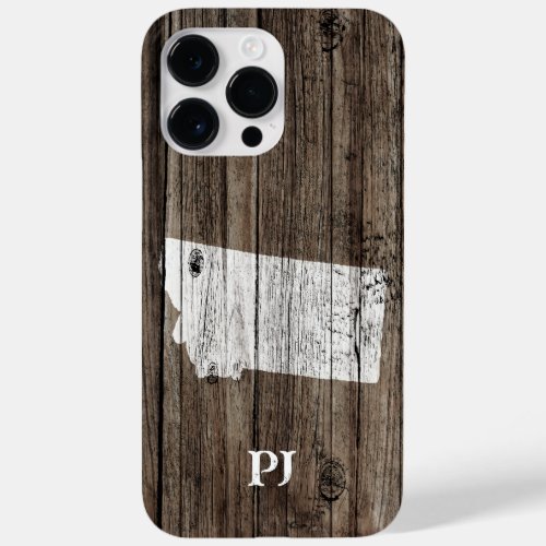 Wood Monogram Name  Mountana State Personalized  Case_Mate iPhone 14 Pro Max Case