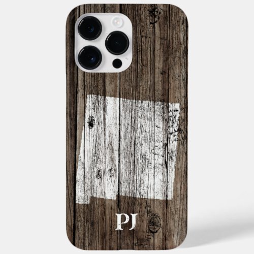 Wood Monogram Name  New Mexico Map Personalized  Case_Mate iPhone 14 Pro Max Case