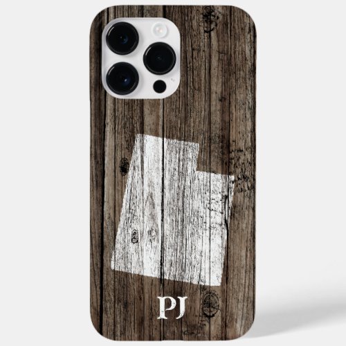 Wood Monogram Name  Utah State Personalized  Case_Mate iPhone 14 Pro Max Case