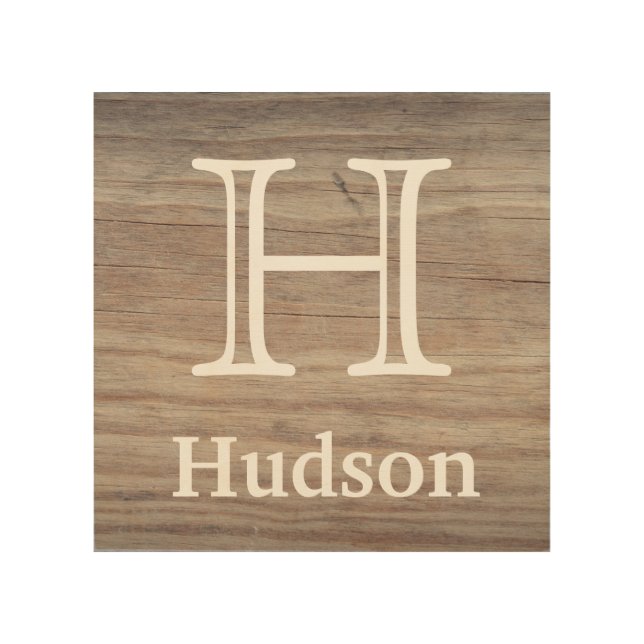 Wood Monogram & Name Wood Wall Art (Front)