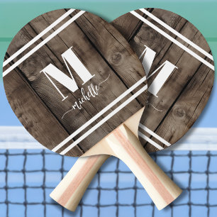 Wood Monogram Ping Pong Paddle