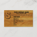Wood Monogram S Business Card