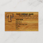 Wood Monogram T Business Card