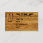 Wood Monogram U Business Card