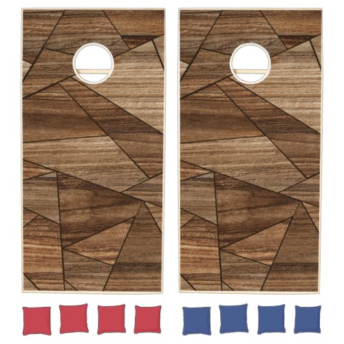 Wood Mosaic Pattern Cornhole Set