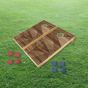 Wood Mosaic Pattern Cornhole Set