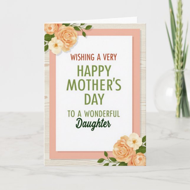 Wood Mothers Day Joy Card (Front)