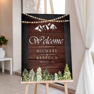 Wood Mountain Forest Wedding Welcome Sign