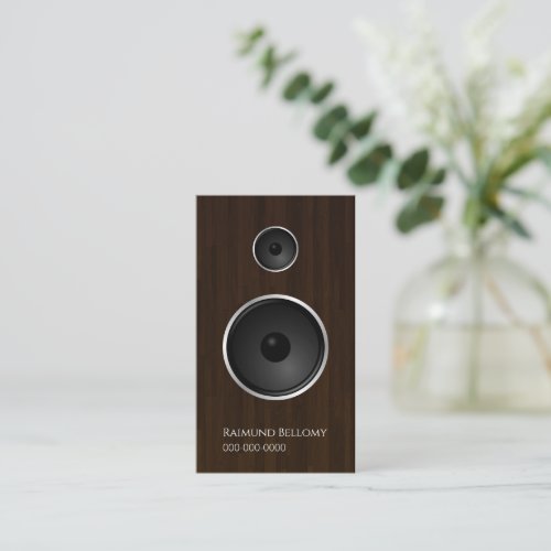 Wood Music Speaker Business Card