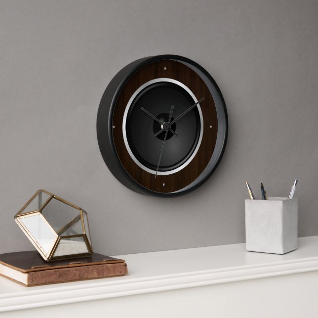 Wood Music Speaker Clock (Office)