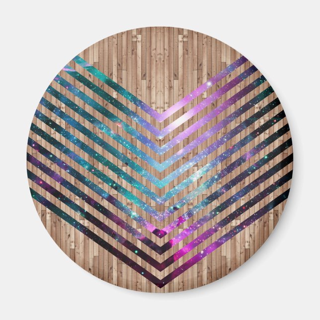 Wood nebula chevron magnet (Front)