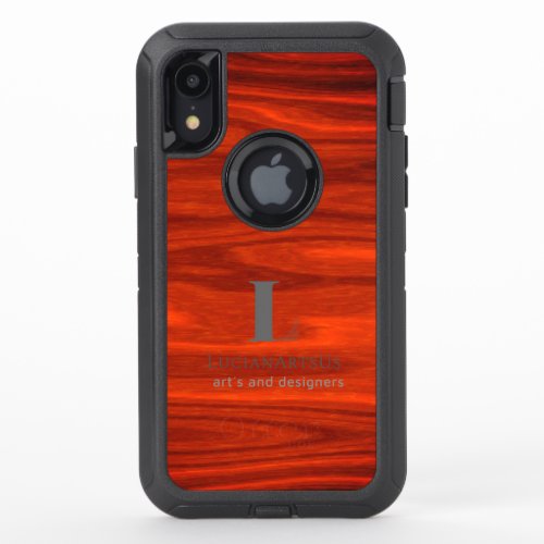 wood OtterBox defender iPhone XR case