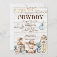 Wood Our Little Cowboy Wild West Boy Baby Shower