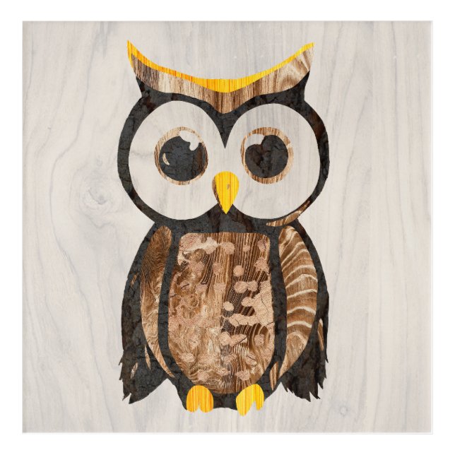  Wood Owl Acrylic Print (Front)