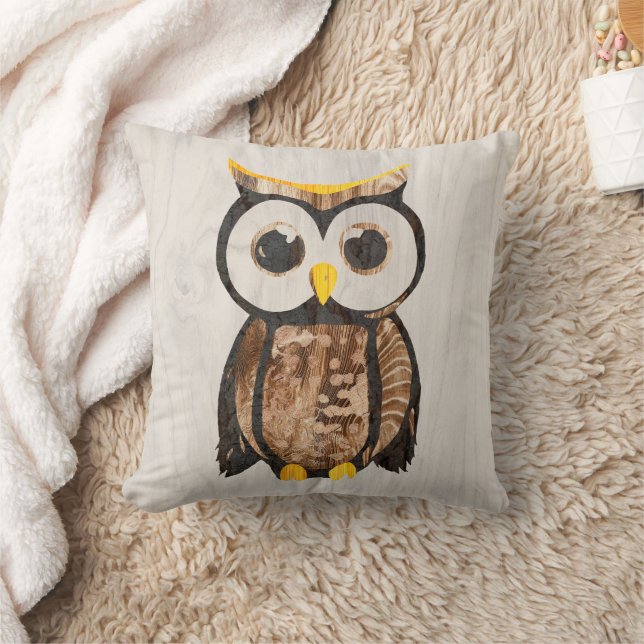 Wood - Owl Throw Pillow (Blanket)
