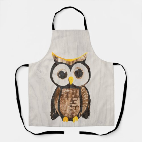 Wood _ Owl with big eyes Apron