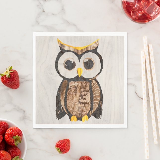  Wood - Owl with big eyes Napkins (Insitu)
