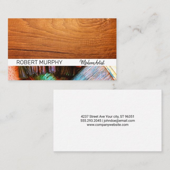 Wood | Paint Brushes Business Card (Front/Back)