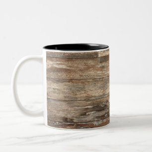 Wood Painting Rustic Style Two-Tone Coffee Mug