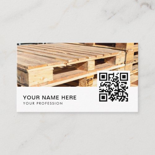  Wood Pallet Pickup Delivery Service QR Code  Business Card