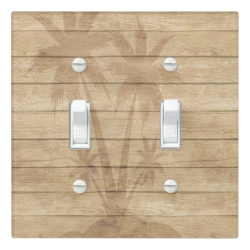Wood Palm Tree Design Light Switch Cover