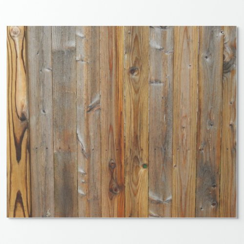 Wood Panel Fencing Rustic Barnwood Wrapping Paper