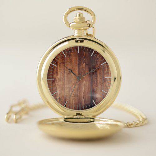 Wood Panel Pocket Watch