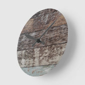 Wood Panel | Rustic Round Clock (Angle)