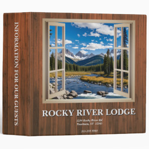 Wood Paneling Open Window Scenery Vacation Rental 3 Ring Binder