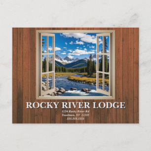 Wood Paneling Open Window Scenery Vacation Rental Postcard