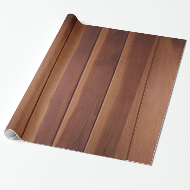 Wood Paneling Wrapping Paper (Unrolled)