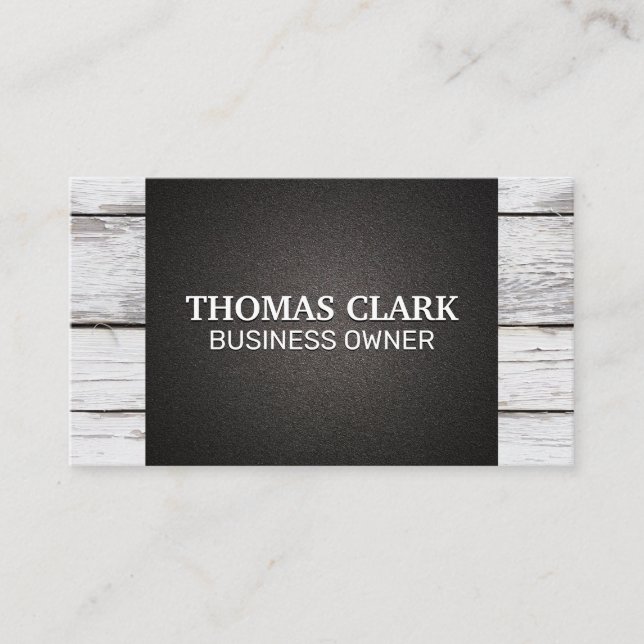 Wood Panels | Black Texture Business Card (Front)