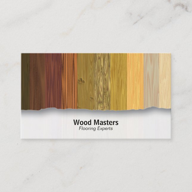 Wood Panels Customizable Flooring Business Card (Front)