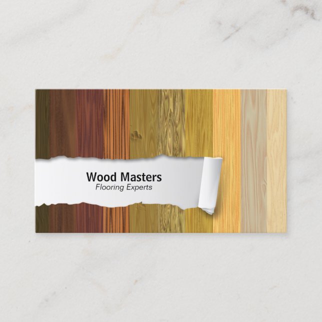 Wood Panels Customizable Flooring Business Card (Front)