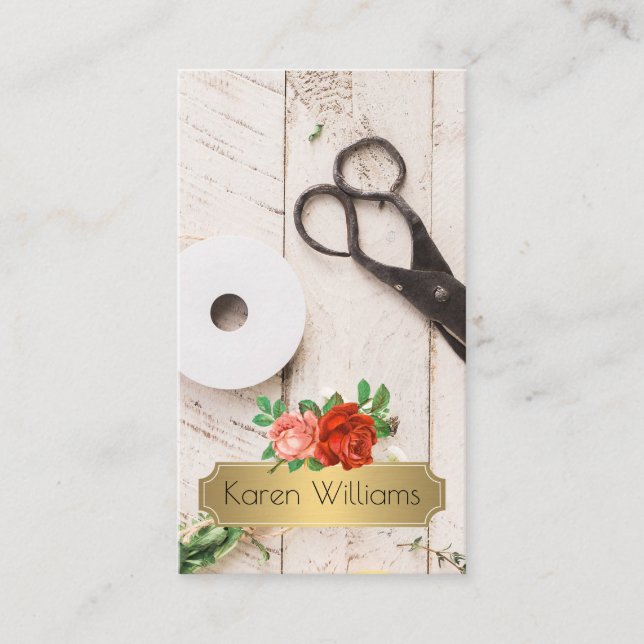 Wood Panels | Florist Shears Business Card (Front)