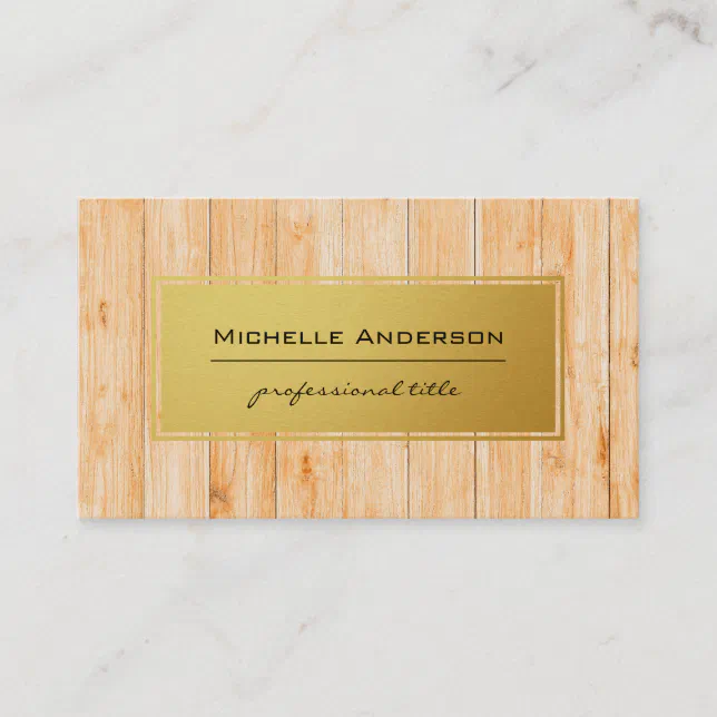 Wood Panels | Gold Frame Backing Business Card | Zazzle