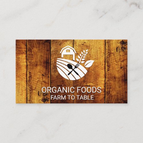 Wood Panels  Rustic Farm Icon Business Card
