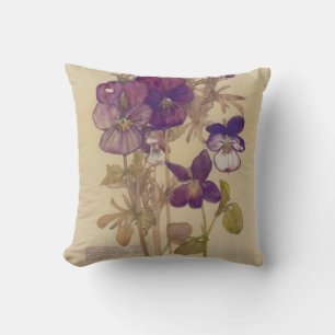 Wood Pansy by Charles Mackintosh Throw Pillow