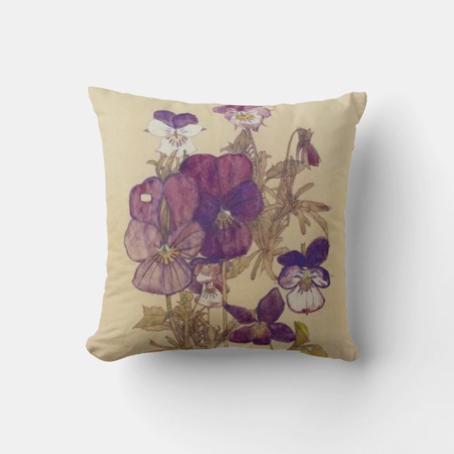 Wood Pansy by Charles Mackintosh Throw Pillow (Front)