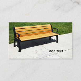 wood park bench business card