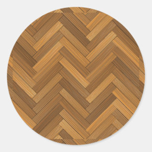 Wood Parquet Floor Design Classic Round Sticker