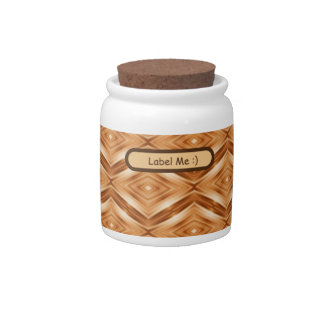Wood Pattern Art - Modern Style Candy Jar