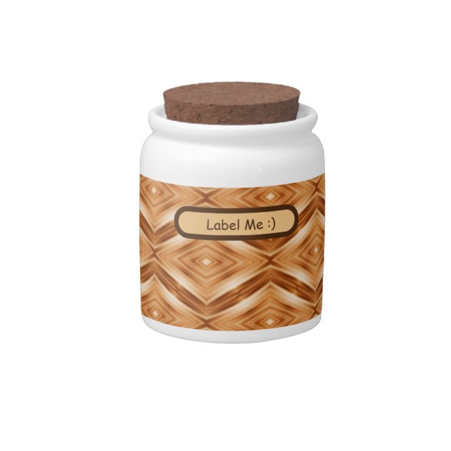 Wood Pattern Art - Modern Style Candy Jar (Front)