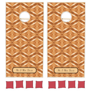 Wood Pattern Art - Modern Style Cornhole Set